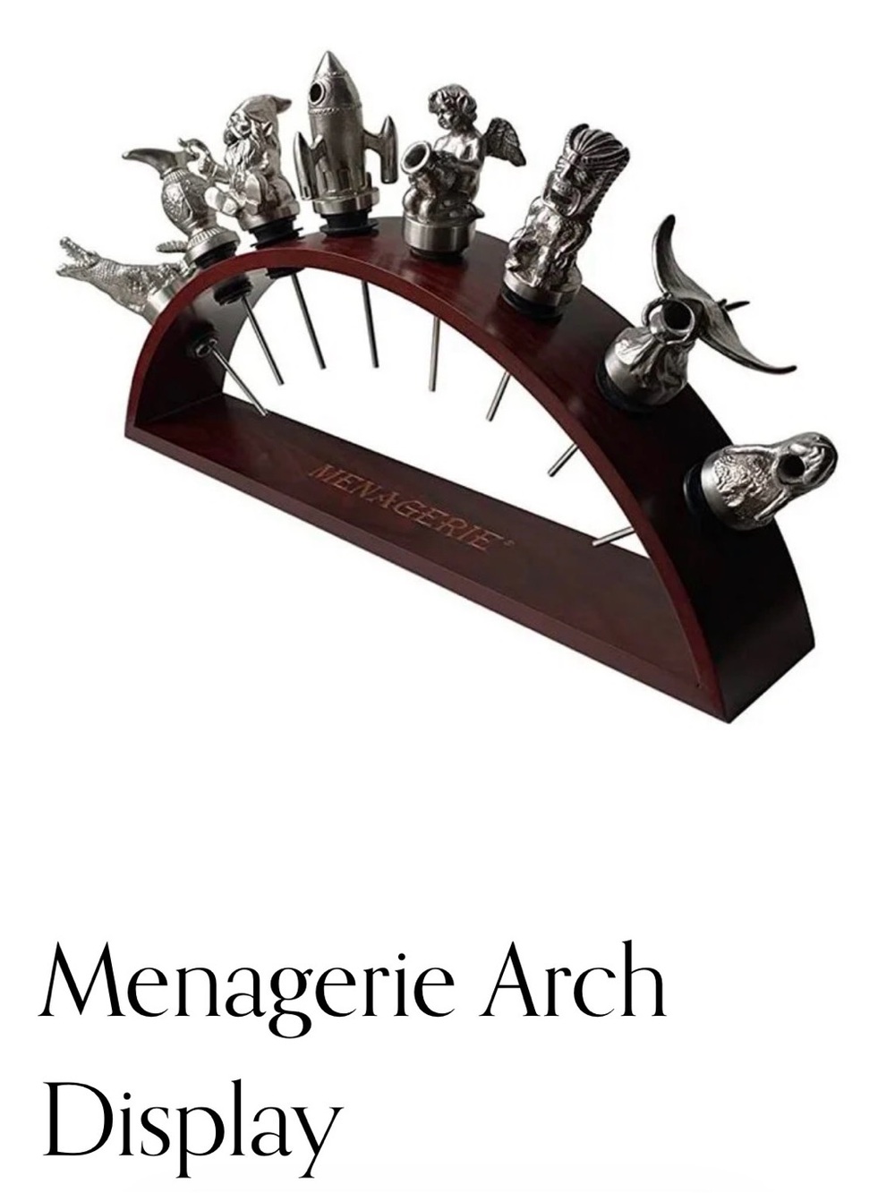 NWT Menagerie Arch Display Stand in Rosewood